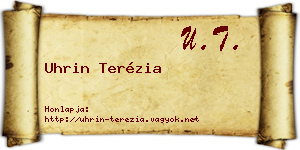 Uhrin Terézia névjegykártya